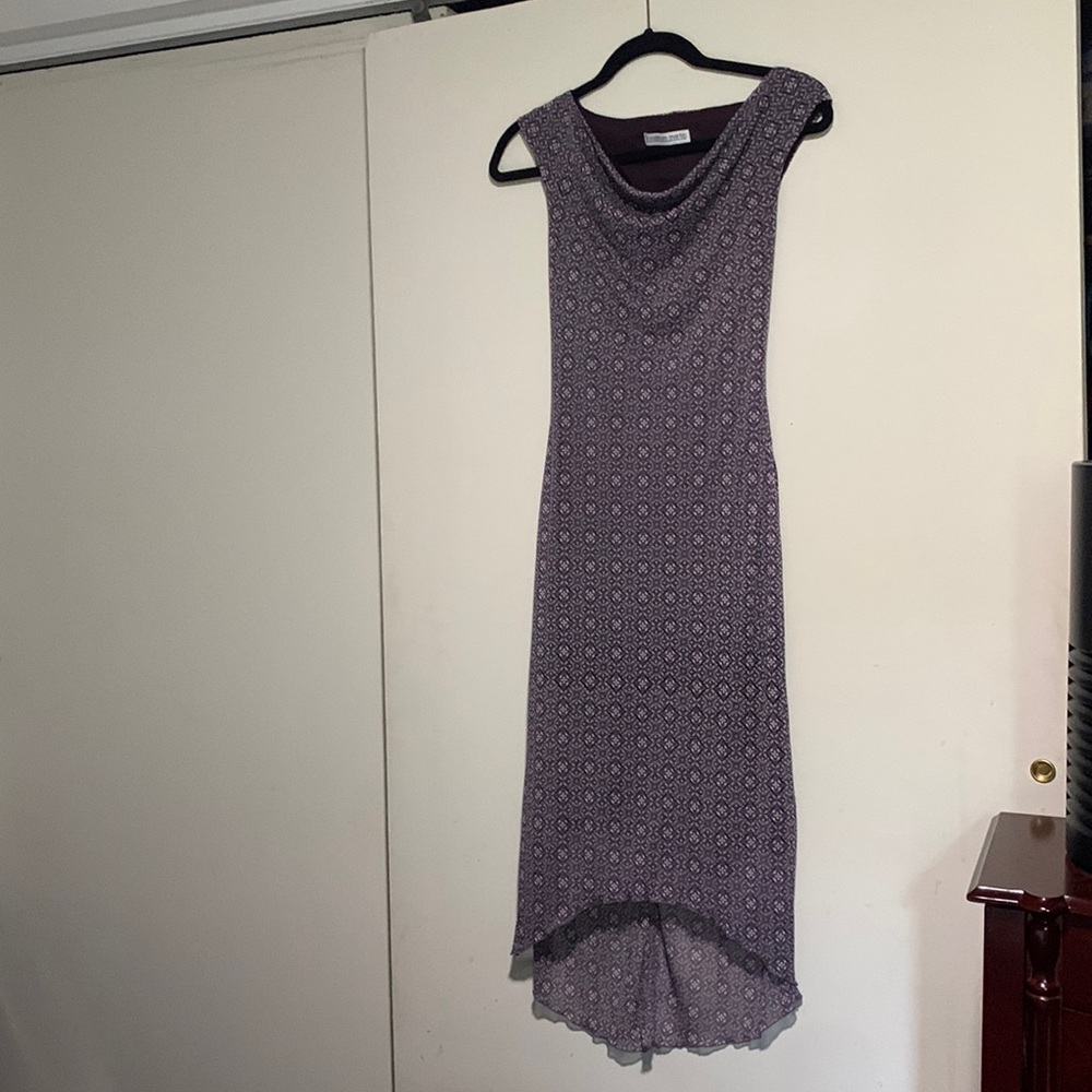 Jonathan Martin Midi Dress, Size M, Purple Print